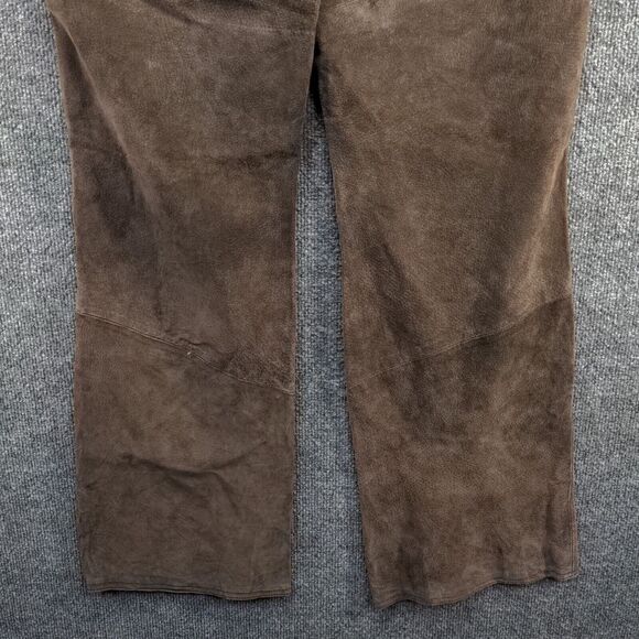 Hypo Active Women's Leather Pants Brown 12 Flat Front Lined Logo - Picture 7 of 10